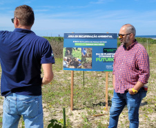 Projeto do IAT em parceria com a prefeitura de Pontal do Paraná recuperou uma área de 350 metros quadrados de restinga