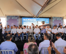  O governador Carlos Massa Ratinho Junior anunciou o início da usina fotovoltaica no aeroporto de Maringá.