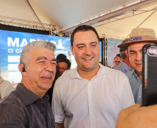  O governador Carlos Massa Ratinho Junior anunciou o início da usina fotovoltaica no aeroporto de Maringá.