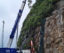 Obra do DER no km 41 da BR-277 chega a 70% de execução neste final de semana 
