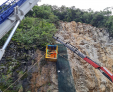 Obra do DER no km 41 da BR-277 chega a 70% de execução neste final de semana 