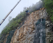 Obra do DER no km 41 da BR-277 chega a 70% de execução neste final de semana 