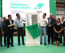 Governador Carlos Massa Ratinho Junior na inauguração do Terminal Portuário da Klabin em Paranaguá