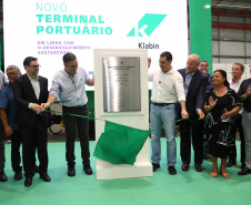 Governador Carlos Massa Ratinho Junior na inauguração do Terminal Portuário da Klabin em Paranaguá