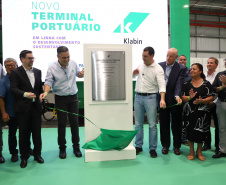 Governador Carlos Massa Ratinho Junior na inauguração do Terminal Portuário da Klabin em Paranaguá