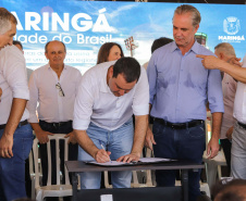  O governador Carlos Massa Ratinho Junior anunciou o início da usina fotovoltaica no aeroporto de Maringá.