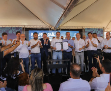  O governador Carlos Massa Ratinho Junior anunciou o início da usina fotovoltaica no aeroporto de Maringá.