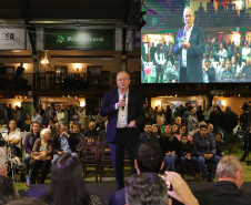 O governador Carlos Massa Ratinho Junior participou da abertura da ExpoFrísia, em Carambeí.