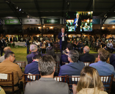 O governador Carlos Massa Ratinho Junior participou da abertura da ExpoFrísia, em Carambeí.