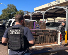 Polícia Militar apreende 1,5 tonelada de droga e munições no Oeste