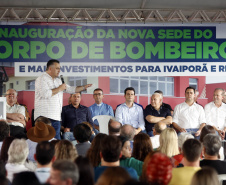 Com um investimento de R$ 8,5 milhões do Governo do Estado, foi inaugurada a nova sede do 1° Subgrupamento de Bombeiros Independente (SGBI) de Ivaiporã nesta quinta-feira (04), data que também marca o Dia Internacional do Bombeiro. O evento contou com a presença do governador Carlos Massa Ratinho Junior, que também anunciou a conclusão da nova Estação de Tratamento de Esgoto da Sanepar na cidade, além de uma série de novos investimentos que beneficiam toda a região do Vale do Ivaí.