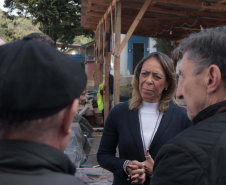 Flávia Arantes do Nascimento, que é uma das filhas de Pelé, visitou nesta sexta-feira (12) as obras de construção das pistas de skate anexas ao Ginásio do Tarumã, em Curitiba.