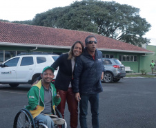 Flávia Arantes do Nascimento, que é uma das filhas de Pelé, visitou nesta sexta-feira (12) as obras de construção das pistas de skate anexas ao Ginásio do Tarumã, em Curitiba.