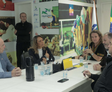 Flávia Arantes do Nascimento, que é uma das filhas de Pelé, visitou nesta sexta-feira (12) as obras de construção das pistas de skate anexas ao Ginásio do Tarumã, em Curitiba.