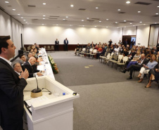 O governador Carlos Massa Ratinho Junior participou de um seminário sobre combate ao trabalho infantil nesta quarta-feira (31), em Foz do Iguaçu. 