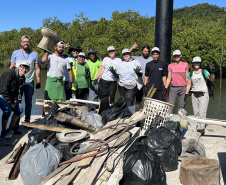 2º mutirão de limpeza de manguezais organizado pela Portos do Paraná retira quase 2,5 toneladas do entorno de Antonina