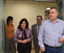A ministra da Saúde, Nísia Trindade, visitou as instalações da Secretaria de Estado da Saúde (Sesa) nível central nesta terça-feira (25)