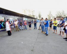  Caminhoneiros recebem a bênção de São Cristóvão no Pátio de Triagem do Porto de Paranaguá