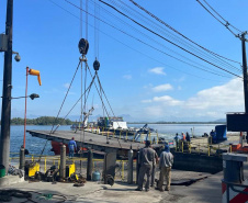 Substituição de ponte flutuante na travessia do Ferry Boat de Guaratuba