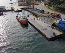 Ferry boat de Guaratuba opera normalmente após troca de ponte 