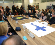 Vice Governador Darci Piana participa  de encontro com os parceiros envolvidos na retomada do Serviço Aeromédico da PRF no Paraná - Foto: Ari Dias/AEN