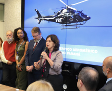 Vice Governador Darci Piana participa  de encontro com os parceiros envolvidos na retomada do Serviço Aeromédico da PRF no Paraná - Foto: Ari Dias/AEN