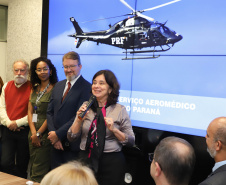 Vice Governador Darci Piana participa  de encontro com os parceiros envolvidos na retomada do Serviço Aeromédico da PRF no Paraná - Foto: Ari Dias/AEN