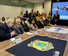 Vice Governador Darci Piana participa  de encontro com os parceiros envolvidos na retomada do Serviço Aeromédico da PRF no Paraná - Foto: Ari Dias/AEN