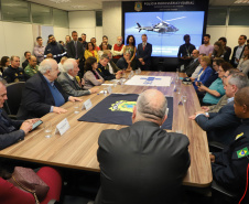 Vice Governador Darci Piana participa  de encontro com os parceiros envolvidos na retomada do Serviço Aeromédico da PRF no Paraná - Foto: Ari Dias/AEN