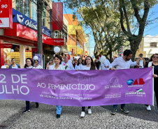 GUARAPUAVA - 22 - 07- 2023 - programação da Campanha Paraná Unido no Combate ao Feminicídio