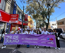 GUARAPUAVA - 22 - 07- 2023 - programação da Campanha Paraná Unido no Combate ao Feminicídio