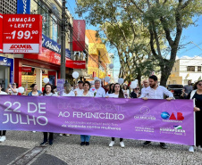 GUARAPUAVA - 22 - 07- 2023 - programação da Campanha Paraná Unido no Combate ao Feminicídio