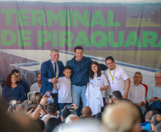 O governador Carlos Massa Ratinho Junior inaugurou neste sábado (05) o novo terminal de ônibus metropolitano de Piraquara, na Região Metropolitana de Curitiba (RMC). 