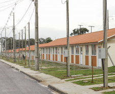 Lapa, 10 de agosto de 2023 - O governo do Paraná realiza na Lapa a entrega de 118 moradias populares, sendo 94 por meio do programa Casa Fácil.