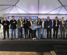 Lapa, 10 de agosto de 2023 - O governo do Paraná realiza na Lapa a entrega de 118 moradias populares, sendo 94 por meio do programa Casa Fácil.