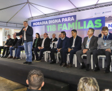 Lapa, 10 de agosto de 2023 - O governo do Paraná realiza na Lapa a entrega de 118 moradias populares, sendo 94 por meio do programa Casa Fácil.