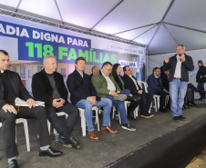 Lapa, 10 de agosto de 2023 - O governo do Paraná realiza na Lapa a entrega de 118 moradias populares, sendo 94 por meio do programa Casa Fácil.