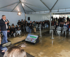 Lapa, 10 de agosto de 2023 - O governo do Paraná realiza na Lapa a entrega de 118 moradias populares, sendo 94 por meio do programa Casa Fácil.