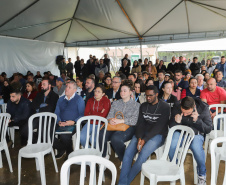 Lapa, 10 de agosto de 2023 - O governo do Paraná realiza na Lapa a entrega de 118 moradias populares, sendo 94 por meio do programa Casa Fácil.