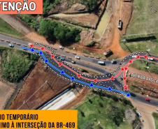 Serviços da nova Perimetral Leste de Foz do Iguaçu alteram tráfego na BR-469