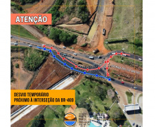 Serviços da nova Perimetral Leste de Foz do Iguaçu alteram tráfego na BR-469