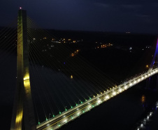 Teste de iluminação cênica marca fim dos trabalhos na Ponte da Integração Brasil 