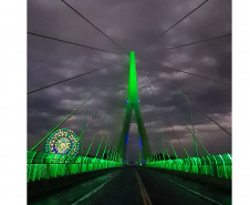 Teste de iluminação cênica marca fim dos trabalhos na Ponte da Integração Brasil 