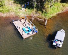 Captação flutuante da Sanepar reforça abastecimento em Saudade do Iguaçu