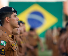 Governador Carlos Massa Ratinho Junior participa da cerimônia que marca a conclusão do treinamento dos novos policiais militares.