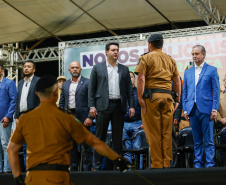 Governador Carlos Massa Ratinho Junior participa da cerimônia que marca a conclusão do treinamento dos novos policiais militares.