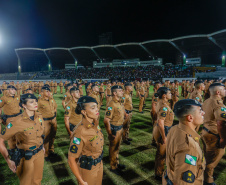 Governador Carlos Massa Ratinho Junior participa da cerimônia que marca a conclusão do treinamento dos novos policiais militares.