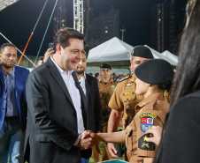 Governador Carlos Massa Ratinho Junior participa da cerimônia que marca a conclusão do treinamento dos novos policiais militares.