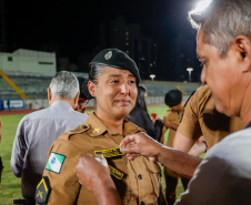 Governador Carlos Massa Ratinho Junior participa da cerimônia que marca a conclusão do treinamento dos novos policiais militares.