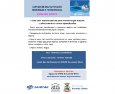 Sanepar oferece curso de manutenção hidráulica para mulheres de Antônio Olinto